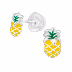 Barnörhängen Ananas - söta örhängen till barn i äkta silver