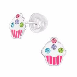 Barnörhängen Cupcake - söta örhängen till barn i äkta silver