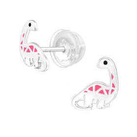 Barnörhängen Dinosaurie rosa - örhängen barn i äkta silver