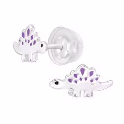 Barnörhängen Dinosaurie lila - örhängen barn i äkta silver