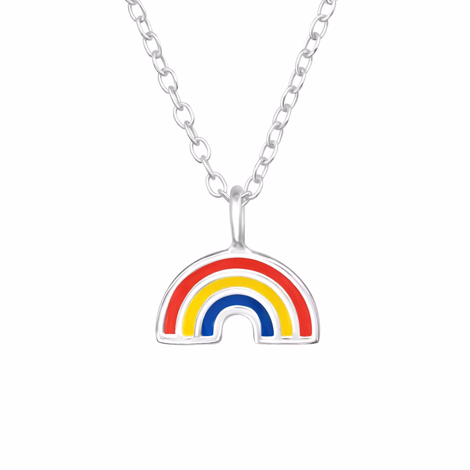 Barnhalsband Regnbåge - sött halsband till barn - barnsmycken i äkta 925 sterling silver
