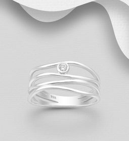 Silverring med Cubic Zirkonia sten - ring i äkta 925 silver