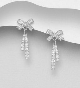 Silverörhängen Rosetter med cubic zirkonia - äkta 925 silver