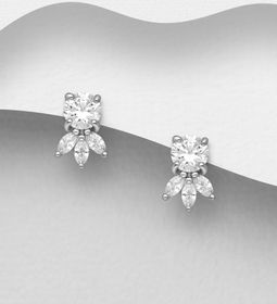 Silverörhängen - stilfull design med Cubic Zirkonia stenar