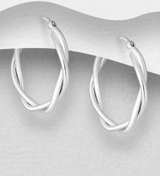 Silverörhängen ringar - snurrade Creoler i äkta 925 silver