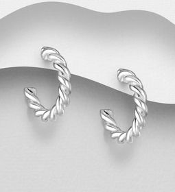 Silverörhängen ringar - moderna vridna Creoler i äkta silver