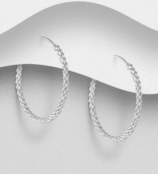 Silverörhängen ringar - flätade tunna Creoler i äkta silver
