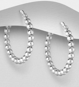 Silverörhängen Creoler kulor - ringar i äkta sterling silver