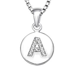Bokstavshalsband A - Halsband med bokstav i äkta silver