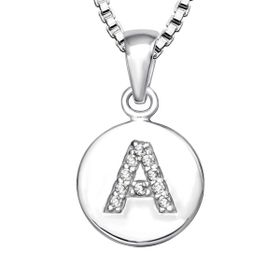 Bokstavshalsband A - Halsband med bokstav i äkta silver