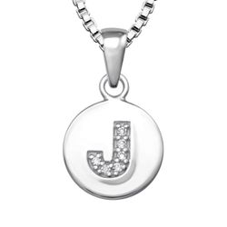 Bokstavshalsband J - Halsband med bokstav i äkta silver