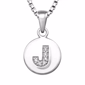 Bokstavshalsband J - Halsband med bokstav i äkta silver