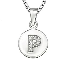 Bokstavshalsband P - Halsband med bokstav i äkta silver