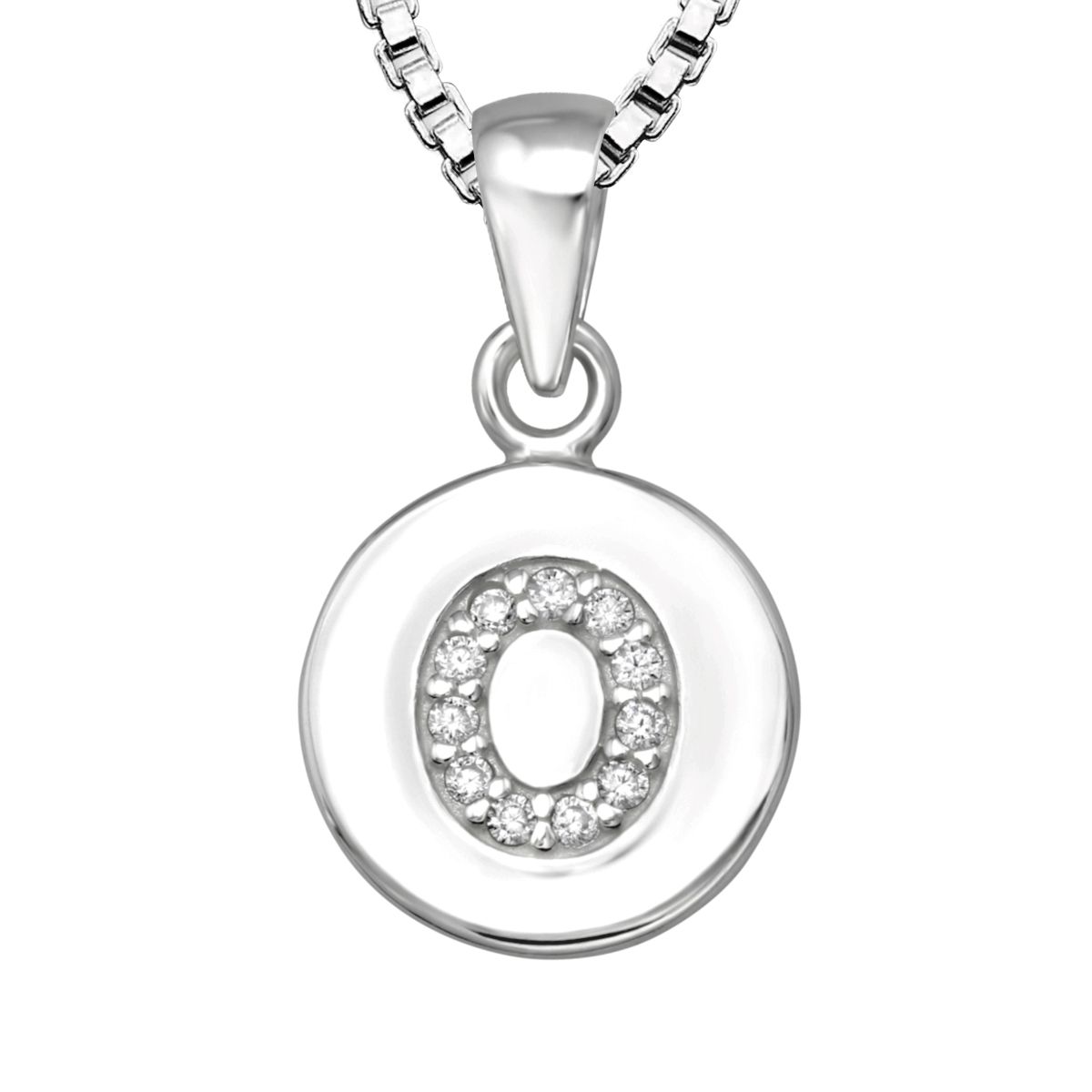 Bokstavshalsband O - Halsband med bokstav i äkta silver - silverhalsband med hängsmycke bokstavsberlock