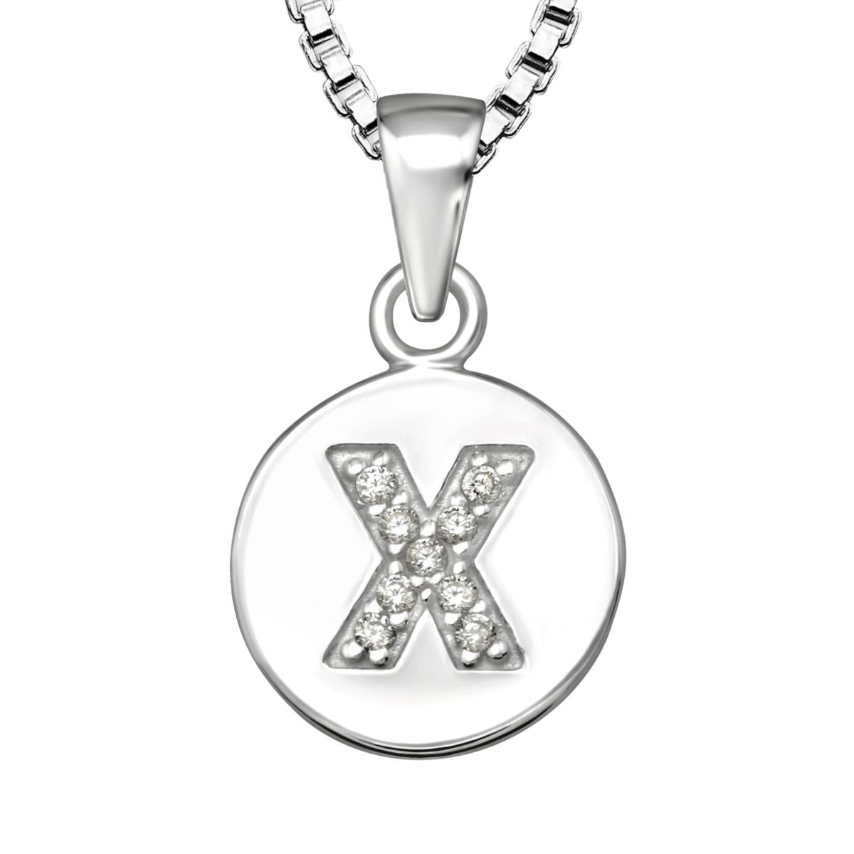 Bokstavshalsband X - Halsband med bokstav i äkta silver - silverhalsband med hängsmycke bokstavsberlock