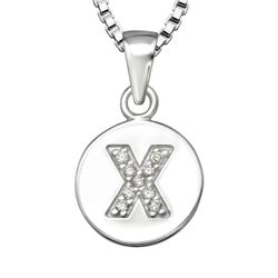 Bokstavshalsband X - Halsband med bokstav i äkta silver
