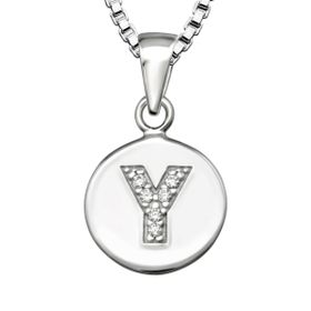Bokstavshalsband Y - Halsband med bokstav i äkta silver