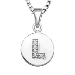 Bokstavshalsband L - Halsband med bokstav i äkta silver