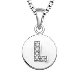 Bokstavshalsband L - Halsband med bokstav i äkta silver