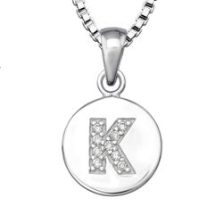 Bokstavshalsband K - Halsband med bokstav i äkta silver