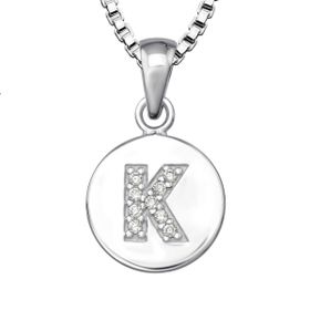Bokstavshalsband K - Halsband med bokstav i äkta silver