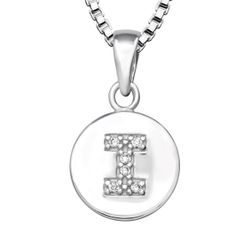 Bokstavshalsband I - Halsband med bokstav i äkta silver