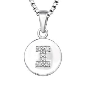 Bokstavshalsband I - Halsband med bokstav i äkta silver