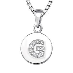 Bokstavshalsband G - Halsband med bokstav i äkta silver
