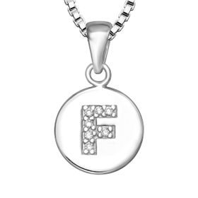Bokstavshalsband F - Halsband med bokstav i äkta silver