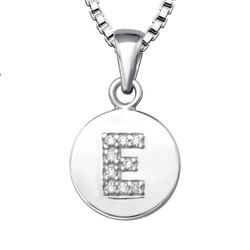 Bokstavshalsband E - Halsband med bokstav i äkta silver