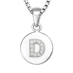Bokstavshalsband D - Halsband med bokstav i äkta silver