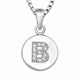 Bokstavshalsband B - Halsband med bokstav i äkta silver