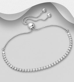 Silverarmband tennisarmband med cubic zirkonia stenar