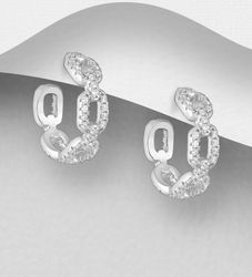 Silverörhängen - snygga kedjeörhängen med cubic stenar
