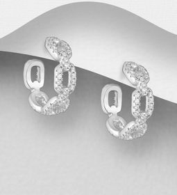 Silverörhängen - snygga kedjeörhängen med cubic stenar