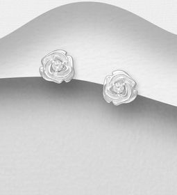 Silverörhängen - Rosor med cubic stenar i äkta sterling silver