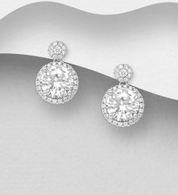 Silverörhängen - stilfulla örhängen med runda cubic stenar