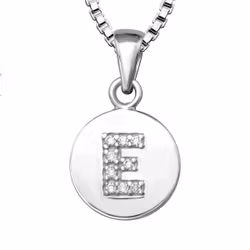 Halsband till pojke med bokstav E i äkta 925 sterling silver