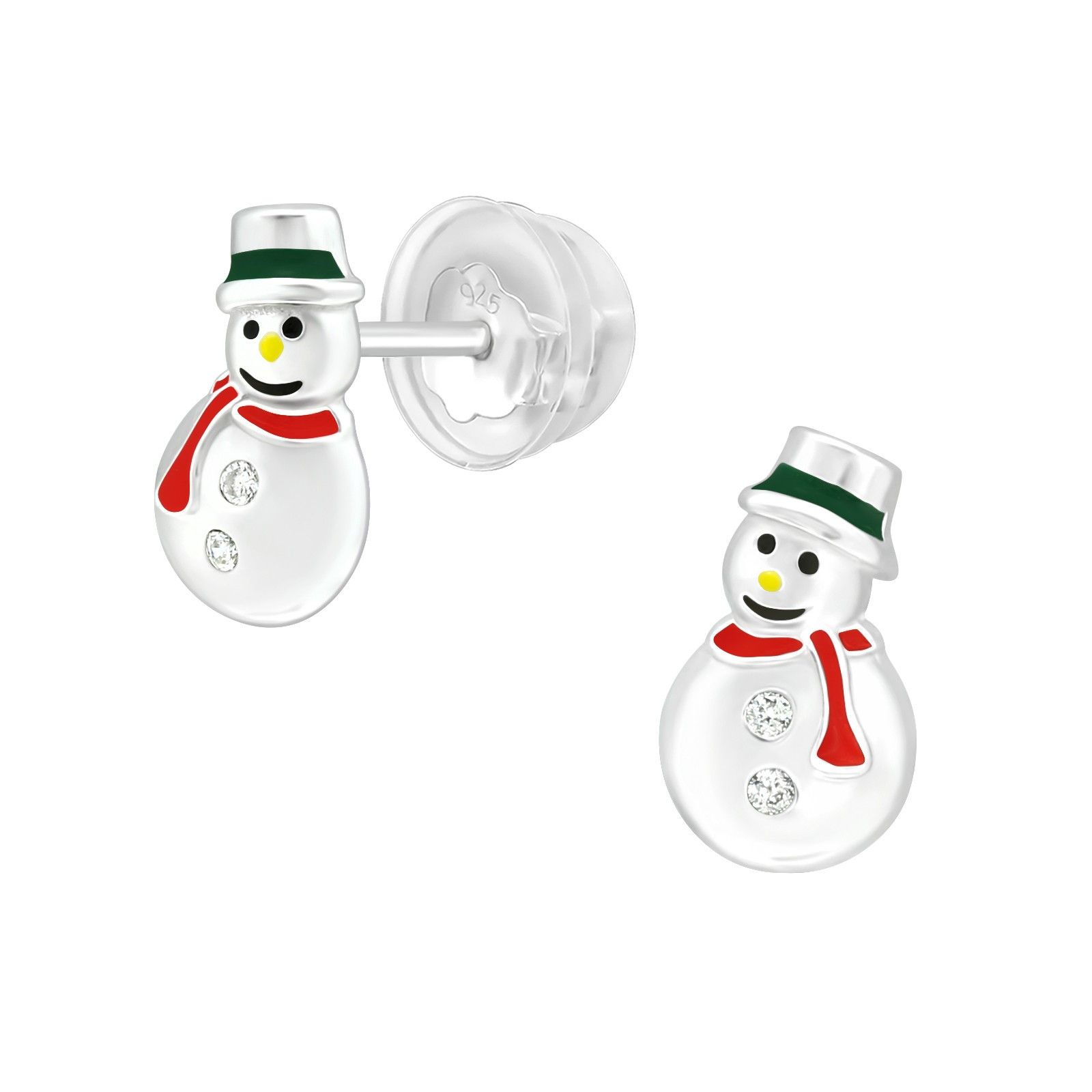 Julörhängen Snögubbar - söta Sweethearts örhängen till barn i äkta 925 sterling silver