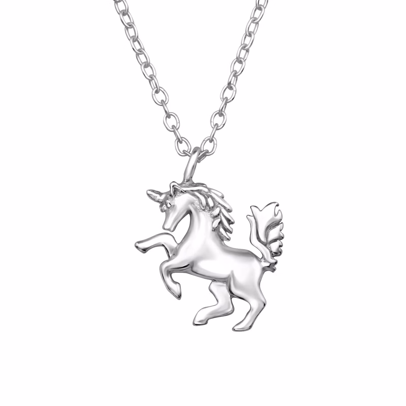 Barnhalsband Enhörning silver - sött halsband till barn - barnsmycken i äkta 925 silver