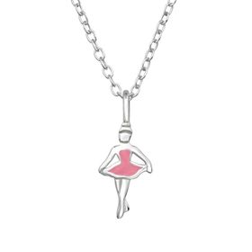 Barnhalsband Ballerina rosa klänning - halsband till barn