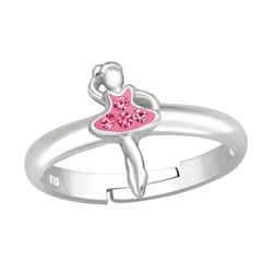 Barnring Ballerina glittrande - söt ring till barn i äkta silver