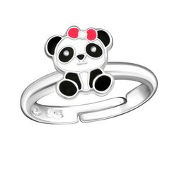 Barnring Panda - söt ring till barn i äkta 925 sterling silver