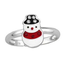 Silverring till barn - barnring Snögubbe i äkta 925 silver