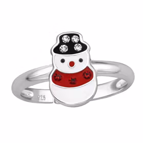 Silverring till barn - barnring Snögubbe i äkta 925 silver