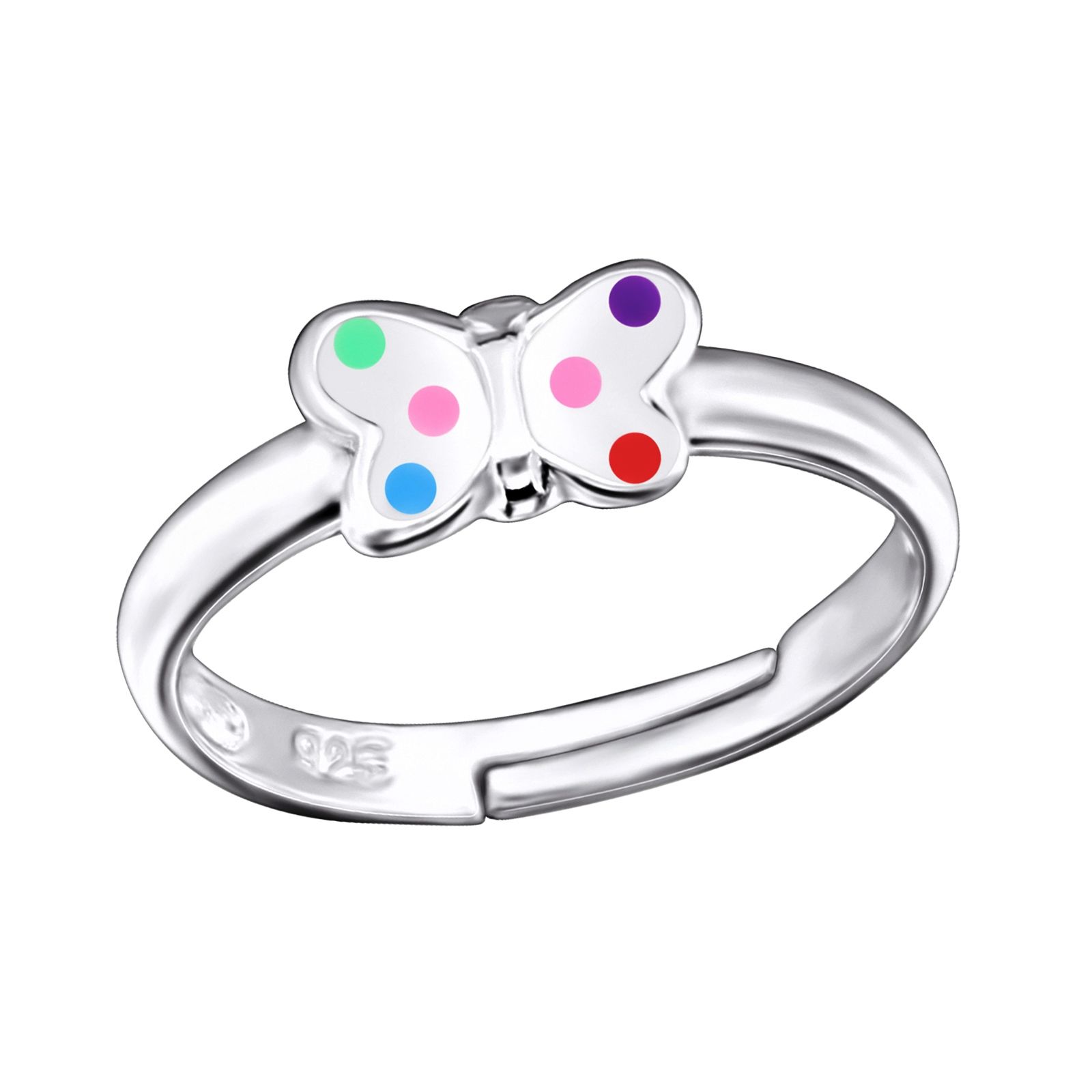 Ring till barn Fjäril silver - söt, justerbar silverring - en barnring i äkta sterling silver