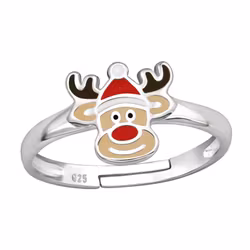 Julsmycken till barn - barnring Ren i äkta 925 sterling silver