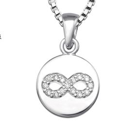 Platta Evighetstecken - Halsband med berlock i äkta silver