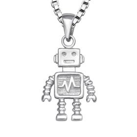 Doppresent till pojke med Robot - halsband i äkta silver