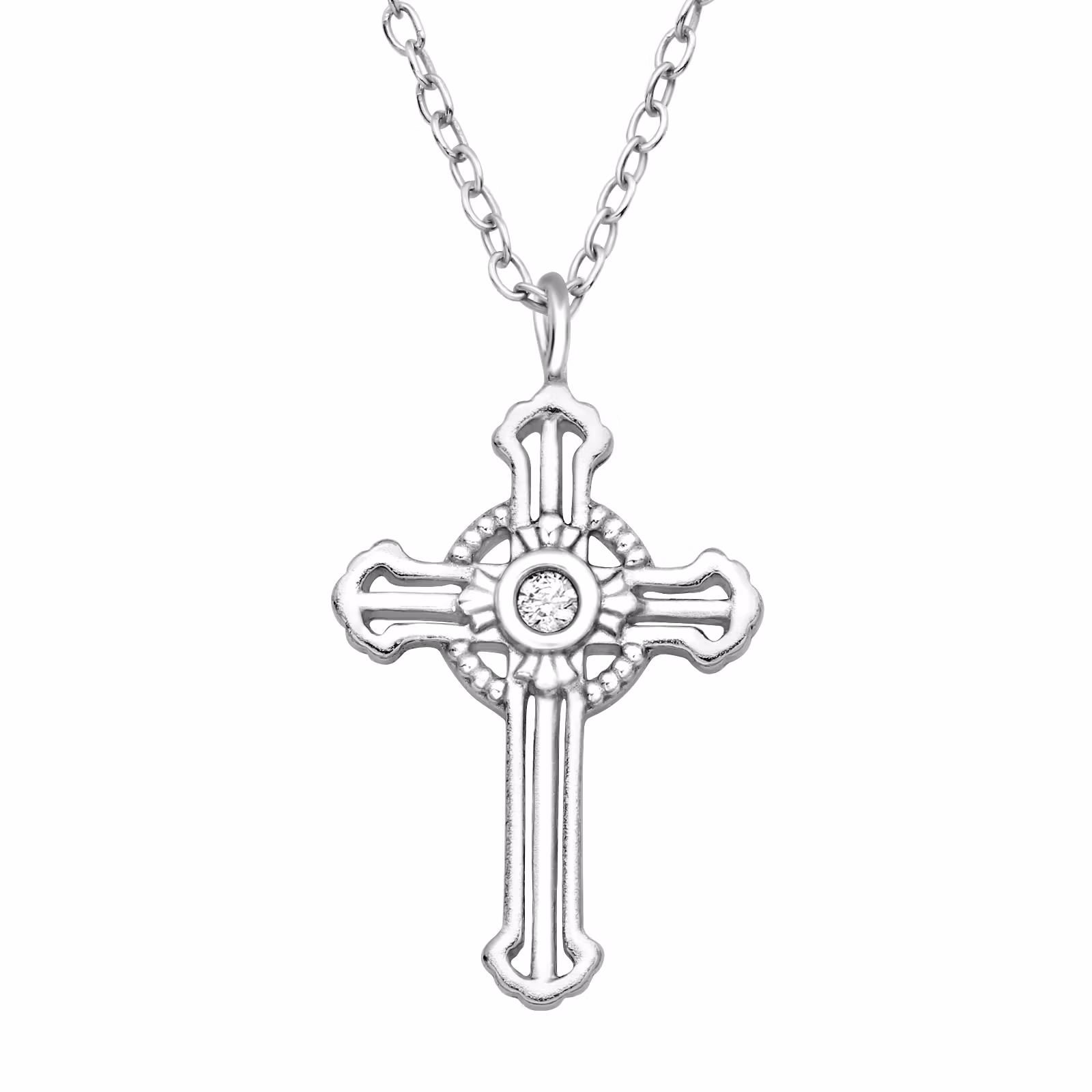 Halsband Kors MINI - Silverhalsband med elegant Silverkors - Korshalsband i äkta 925 sterling silver